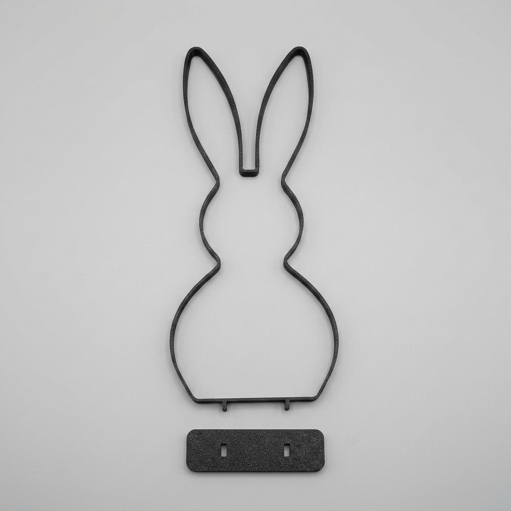 Modern easter Bunny Sculpture Deco / minimalistic rabbit Sclupture with stand / Oster Hase alternate angle