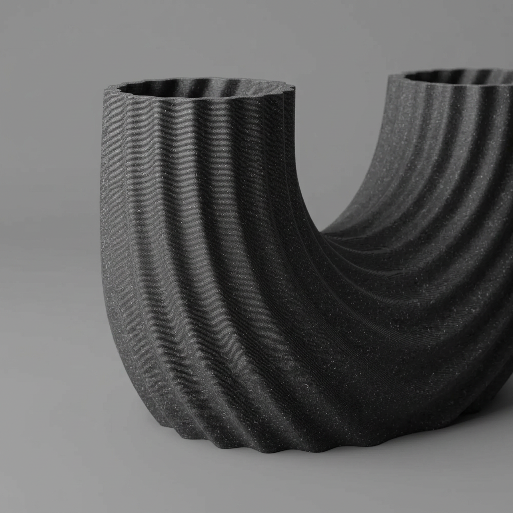 Modern minimalistic Vase U shaped alternate angle