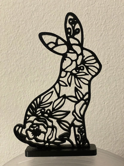 Floral easter Bunny Sculpture Deco / Floral rabbit Sclupture with stand / Oster Hase