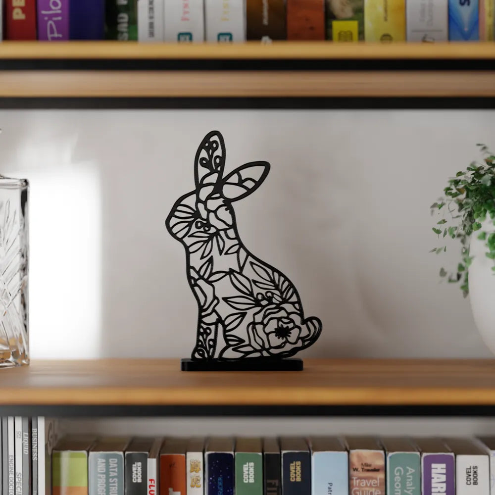 Floral easter Bunny Sculpture Deco / Floral rabbit Sclupture with stand / Oster Hase