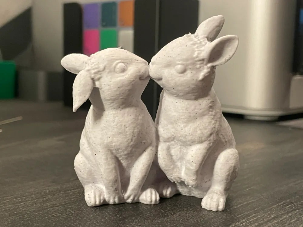 Cute easter Bunny kissing love floral sculpture