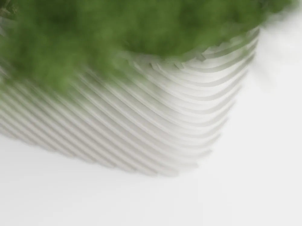 Plant Pot Fine Rib Rounded Rectangle Low