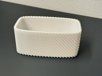 Plant Pot Fine Rib Rounded Rectangle Low