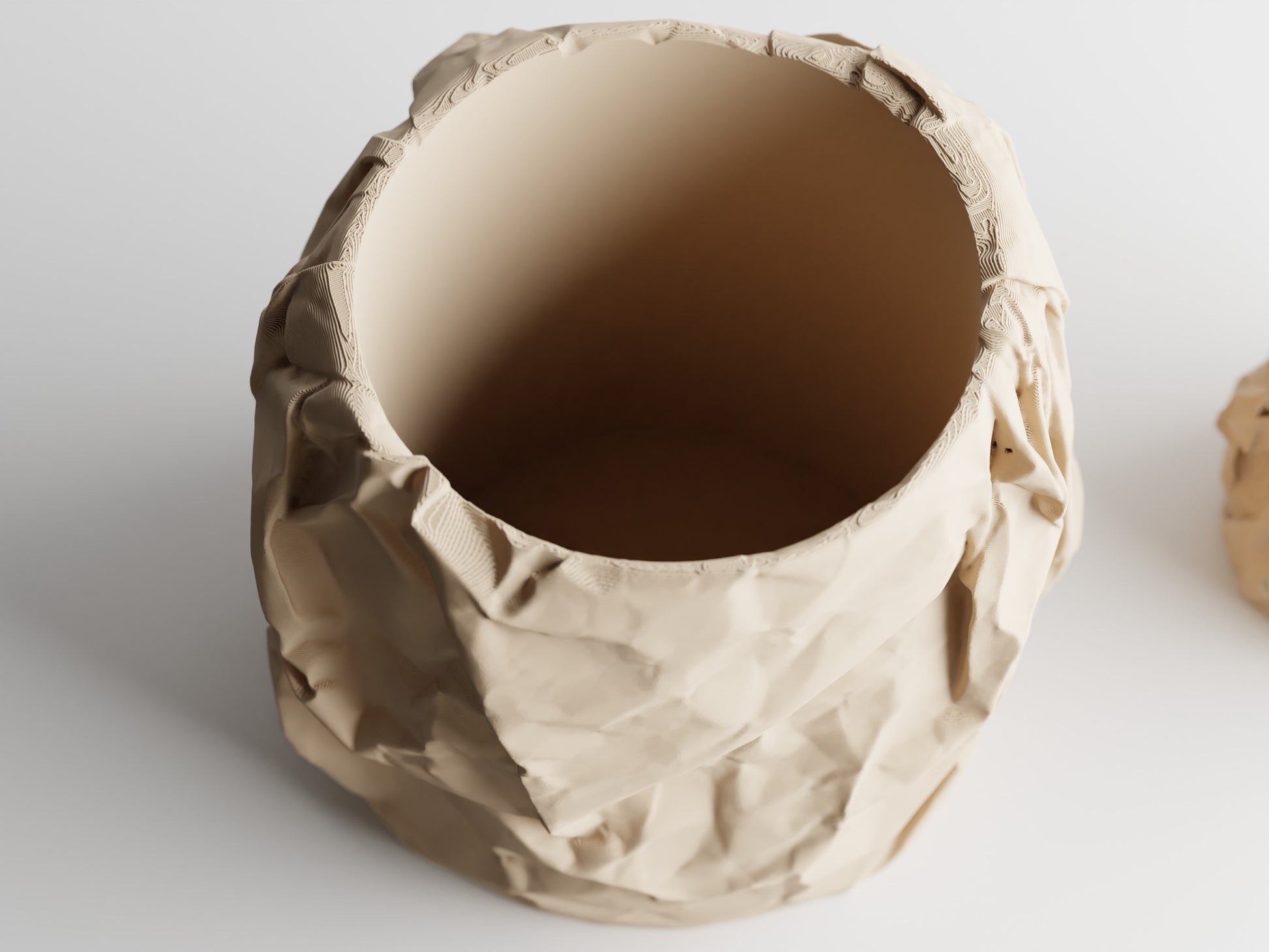 Crumbled Paper Pot - Detail