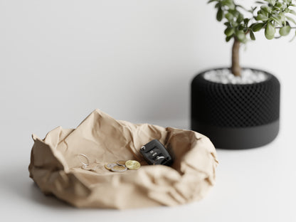 Crumbled Paper Bowl - Tan