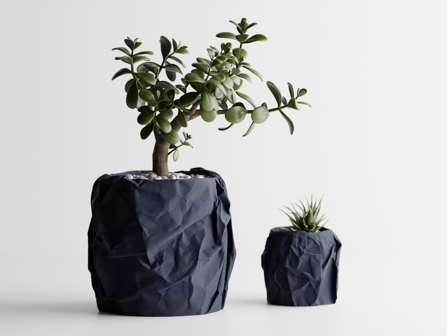 Crumbled Paper Pot - Navy