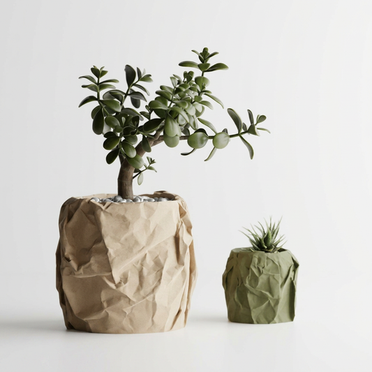 Crumbled Paper Plant Pot