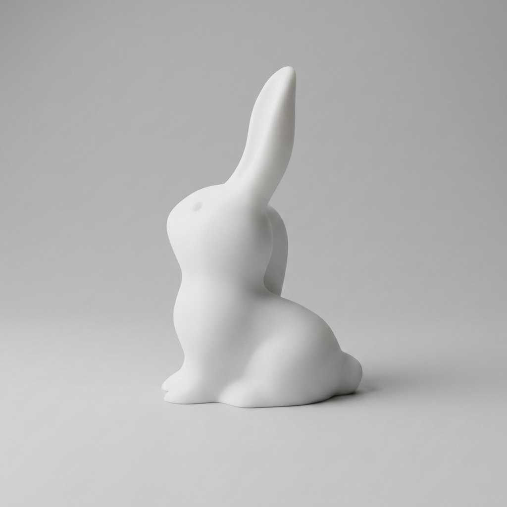 Cute modern minimalistic easter bunny hanging ears alternate angle