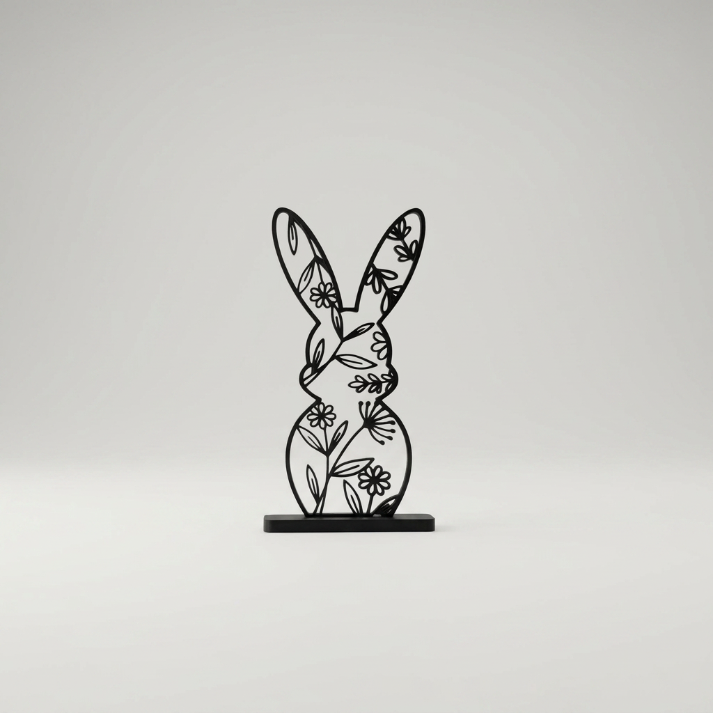 Floral Easter Bunny Sculpture Deco / Floral rabbit Sclupture with stand / Oster Hase