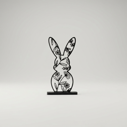 Floral Easter Bunny Sculpture Deco / Floral rabbit Sclupture with stand / Oster Hase