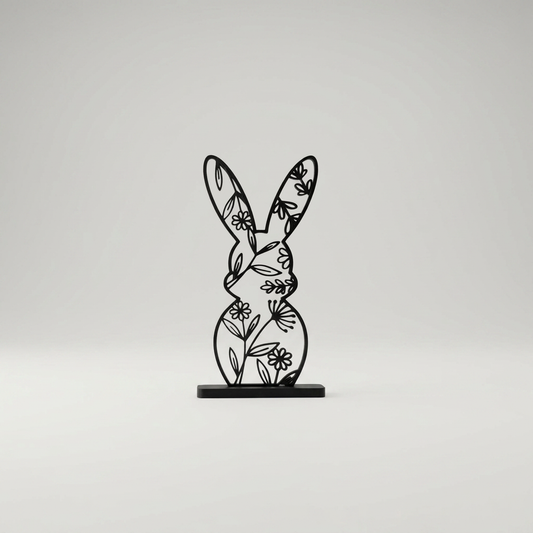 Floral Easter Bunny Sculpture Deco / Floral rabbit Sclupture with stand / Oster Hase