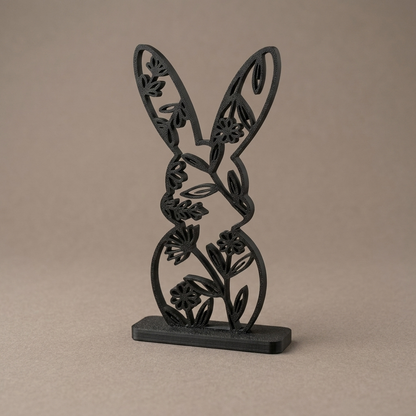 Floral Easter Bunny Sculpture Deco / Floral rabbit Sclupture with stand / Oster Hase scale and measurements