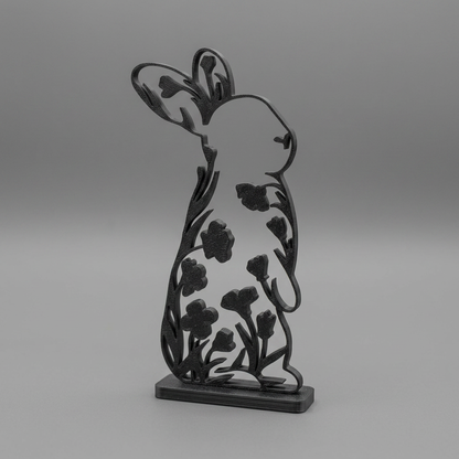 Floral easter Bunny Sculpture Deco / Floral rabbit Sclupture with stand / Oster Hase alternate angle