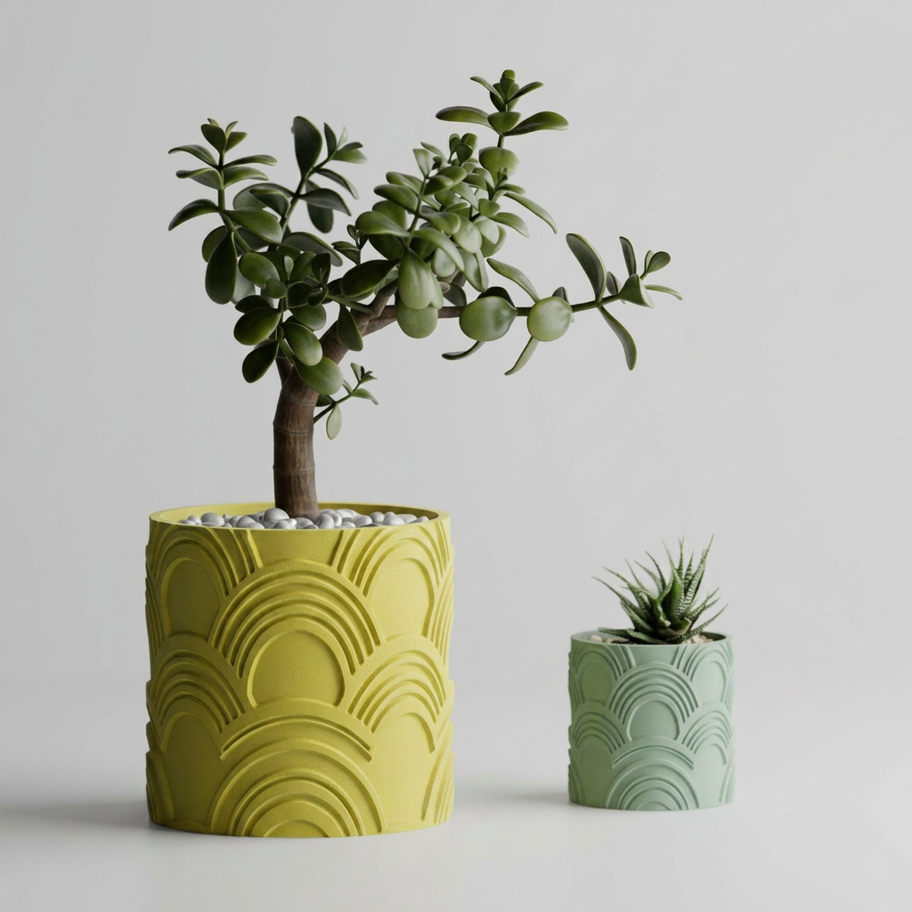 Plant Pot Modern Wavy 1 / 2 Patterns