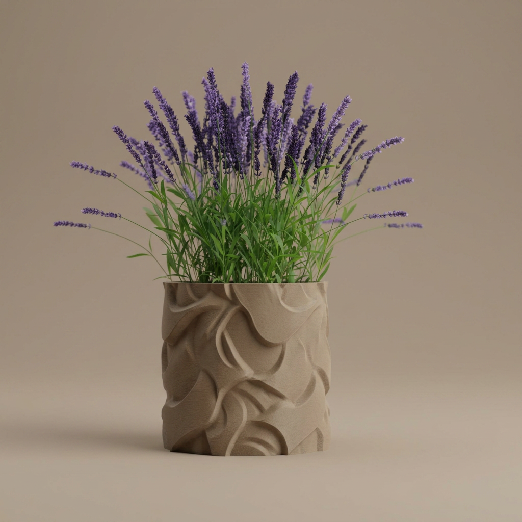 Plant Pot Planter Wavy 1 scale and measurements