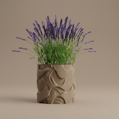 Plant Pot Planter Wavy 1 scale and measurements
