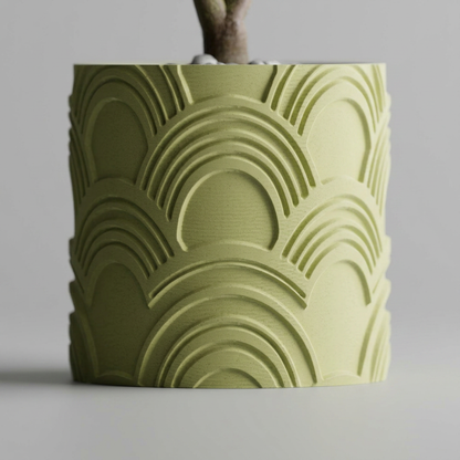 Plant Pot Modern Wavy 1 / 2 Patterns scale and measurements