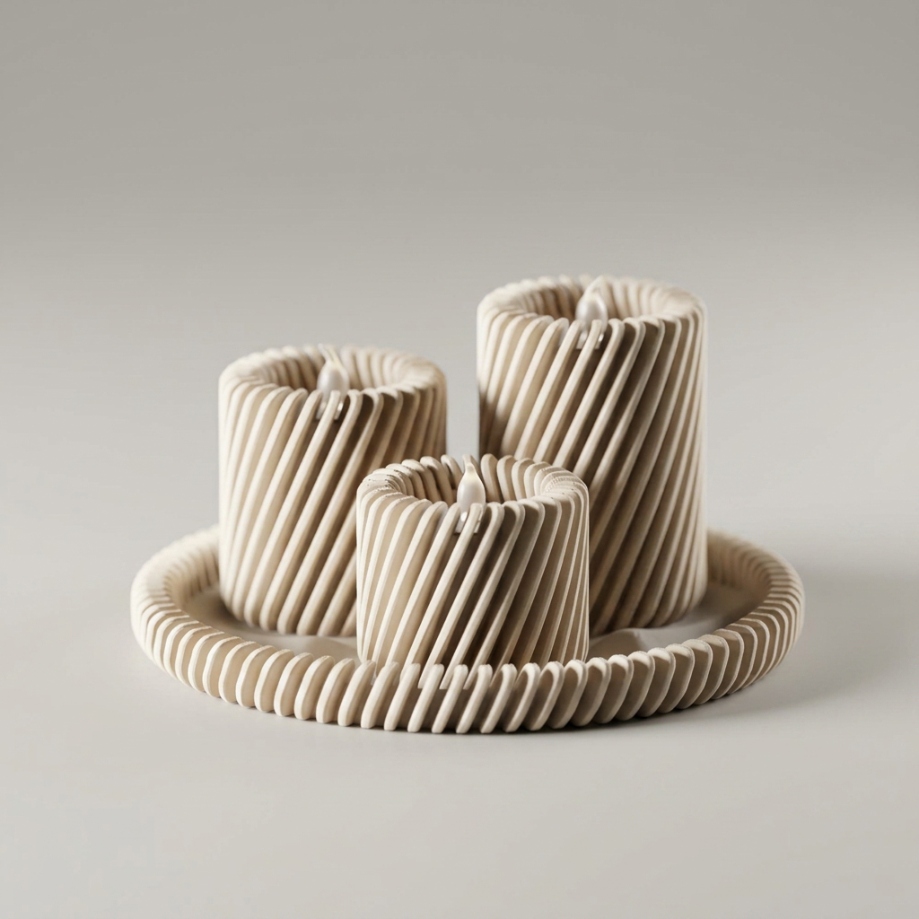 Vallicaria – Tealigth stand with matching plate alternate angle