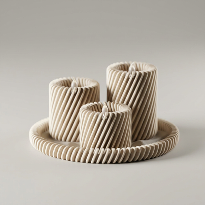 Vallicaria – Tealigth stand with matching plate alternate angle