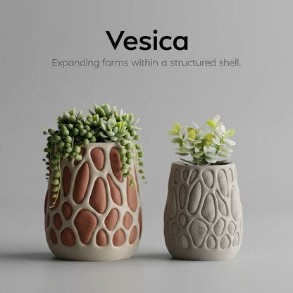 Vesica – Expanding forms within a structured shell scale and measurements