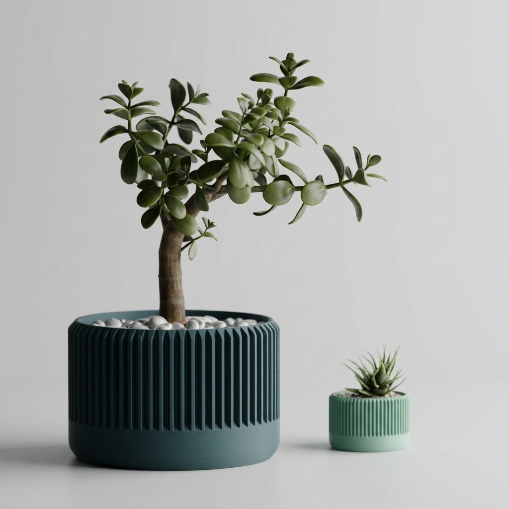 Plant Pot Planter Rib Delta 1 scale and measurements