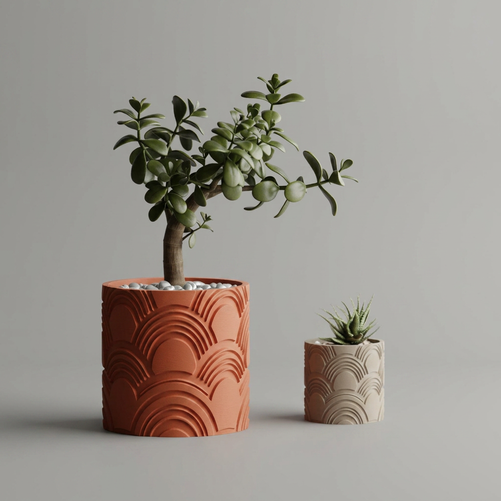 Plant Pot Modern Wavy 1 / 2 Patterns alternate angle