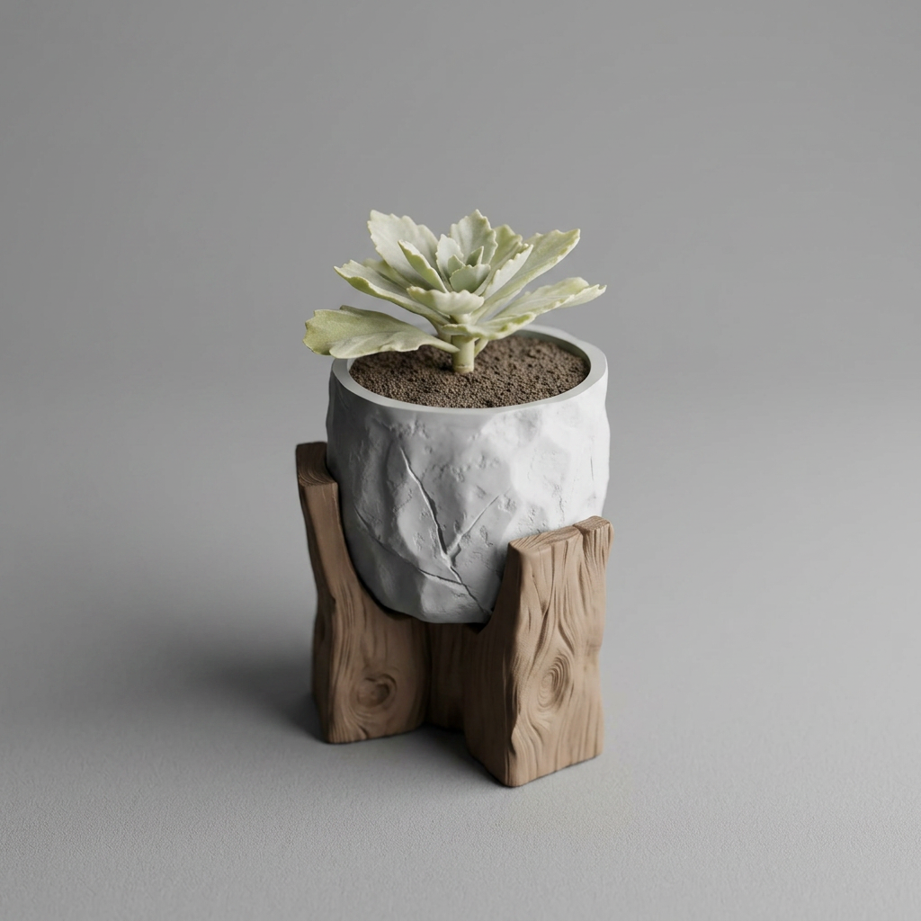 Grotia – A raw encounter between stone and wood. alternate angle