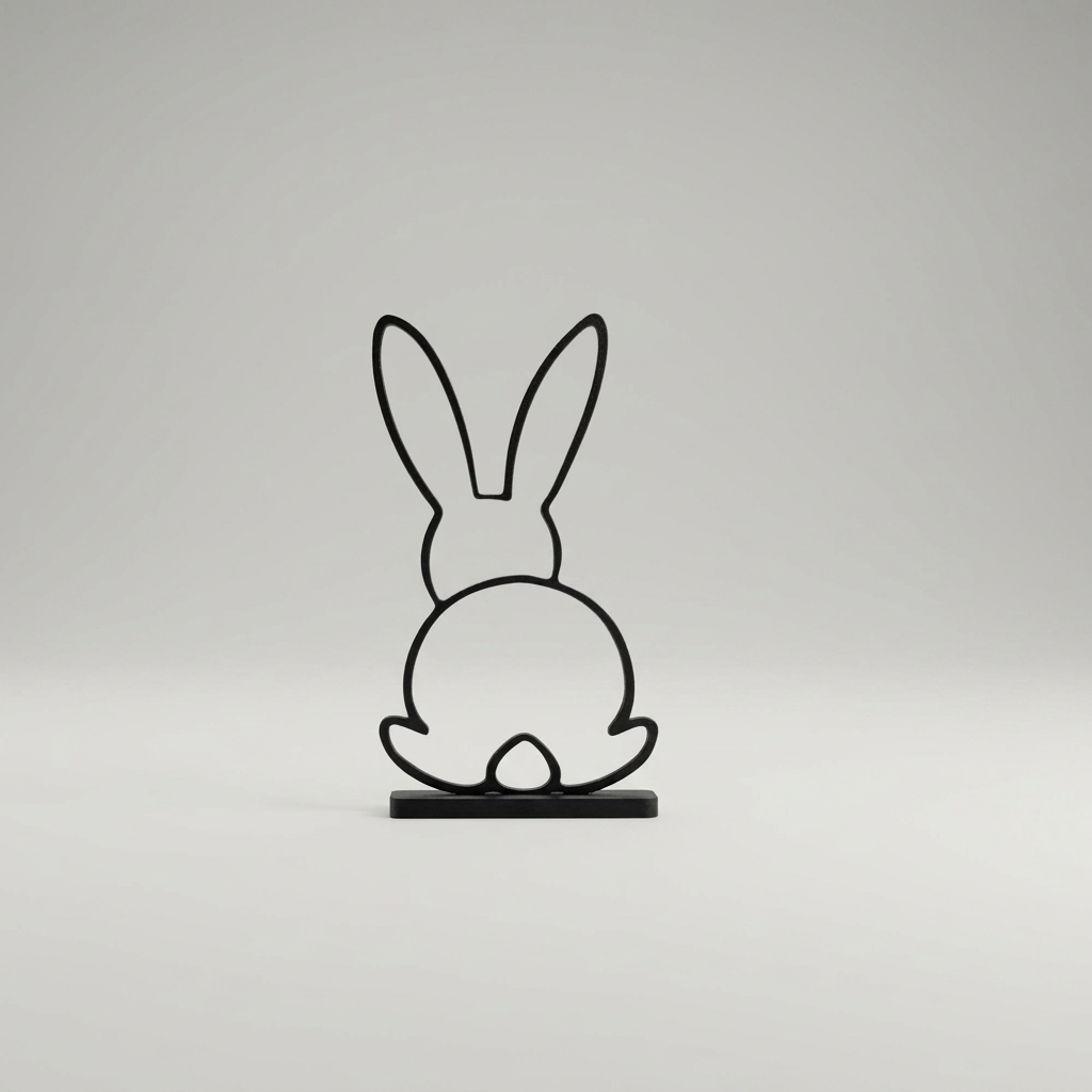Modern easter Bunny Sculpture Deco / minimalistic rabbit Sclupture with stand / Oster Hase