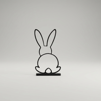 Modern easter Bunny Sculpture Deco / minimalistic rabbit Sclupture with stand / Oster Hase