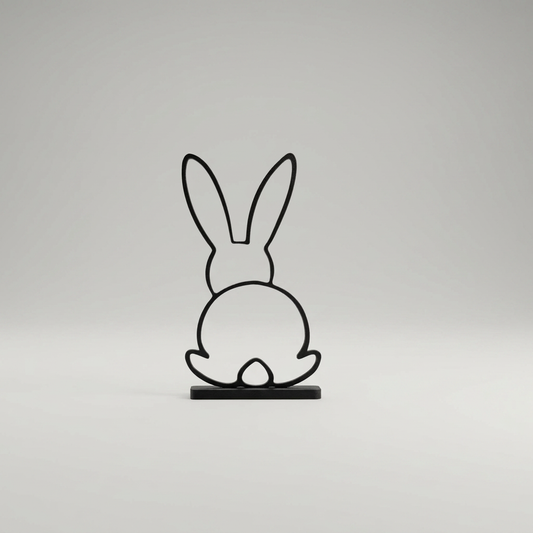 Modern easter Bunny Sculpture Deco / minimalistic rabbit Sclupture with stand / Oster Hase