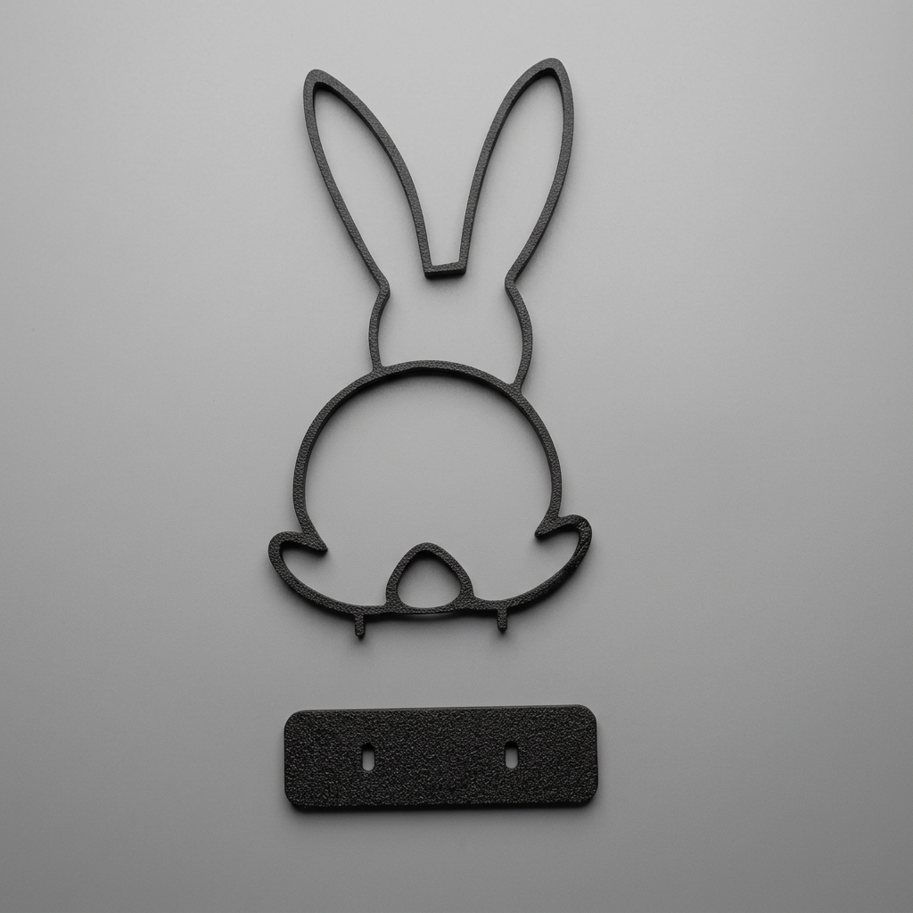 Modern easter Bunny Sculpture Deco / minimalistic rabbit Sclupture with stand / Oster Hase scale and measurements