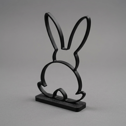 Modern easter Bunny Sculpture Deco / minimalistic rabbit Sclupture with stand / Oster Hase alternate angle