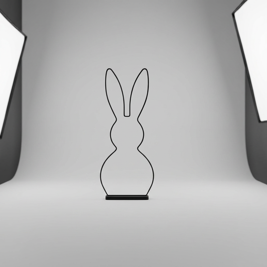 Modern easter Bunny Sculpture Deco / minimalistic rabbit Sclupture with stand / Oster Hase