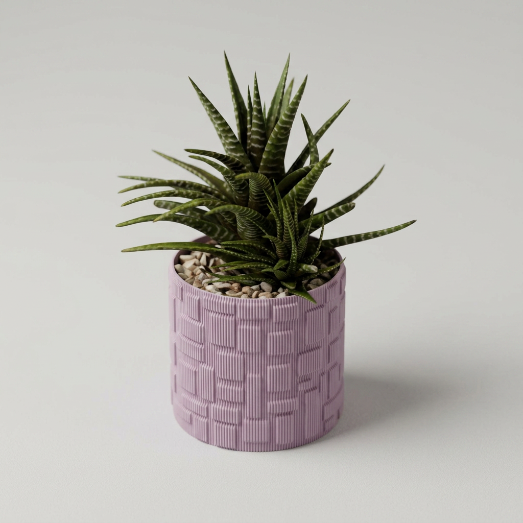 Modern geo art ribbed plant pot Vase diff sizes