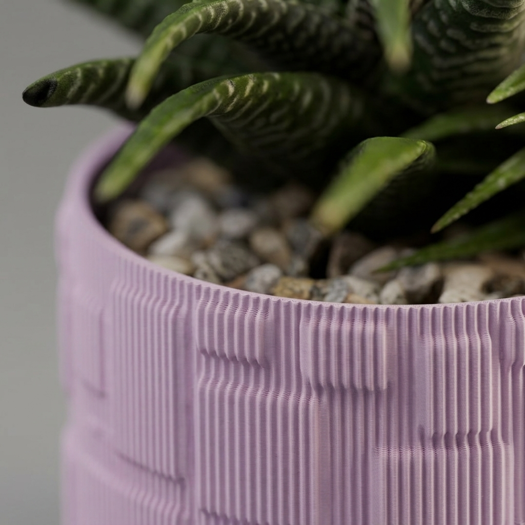 Modern geo art ribbed plant pot Vase diff sizes scale and measurements