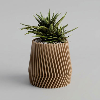 Modern ribbed plant pot Vase 2 diff. sizes