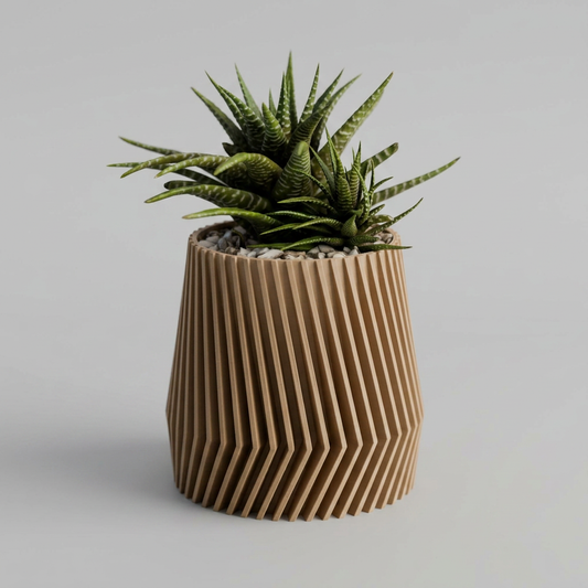 Modern ribbed plant pot Vase 2 diff. sizes