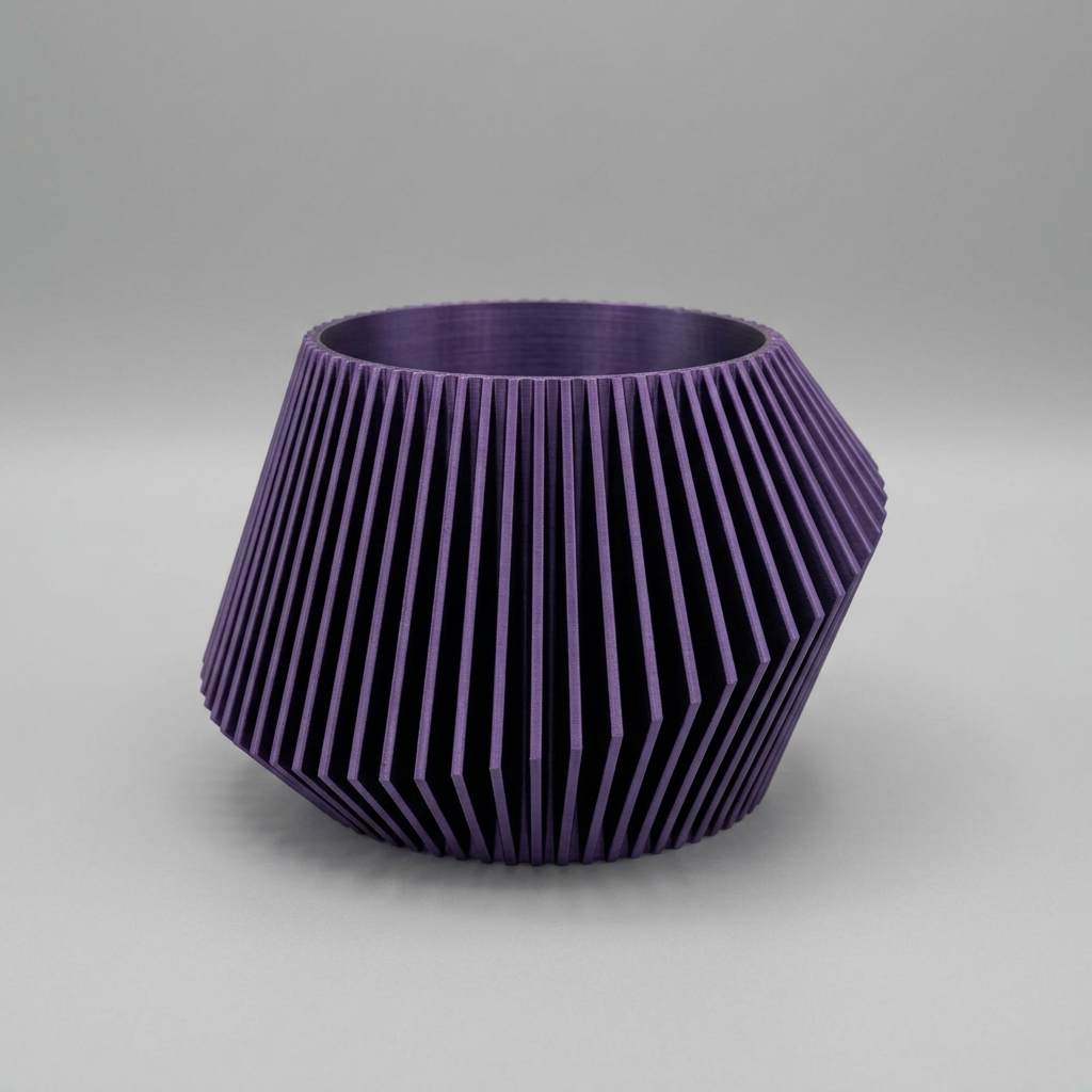 Modern ribbed plant pot Vase 2 sizes alternate angle