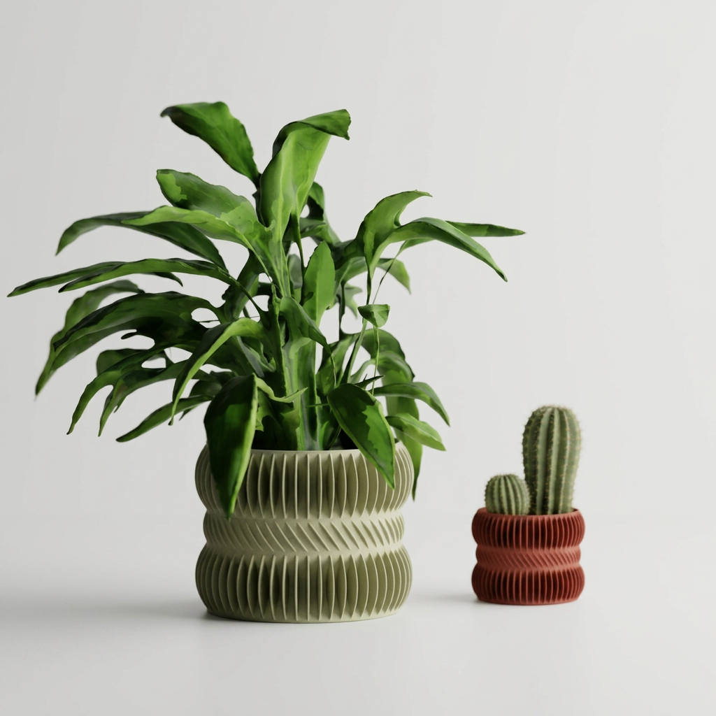 Modern ribbed Planter Plant Pot Vase Series 3