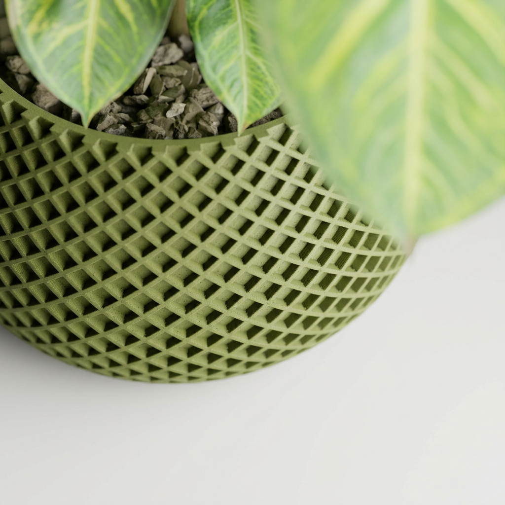 Modern ribbed Planter Plant Pot Vase Series 6 alternate angle
