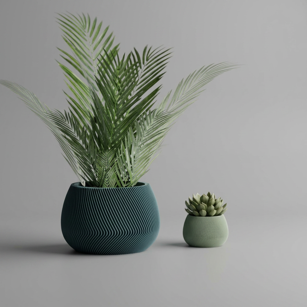 Modern ribbed Planter Plant Pot Vase Series 7