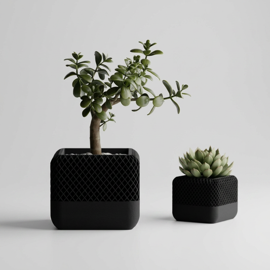 Modern Square Apple Home Pod Style Plant Pot Vases