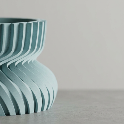 Modern twisted Planter plant pot Vase scale and measurements