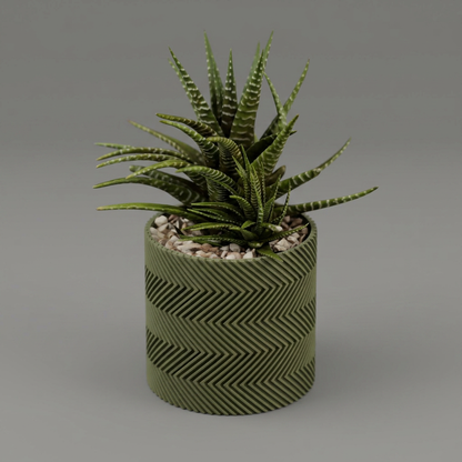 Modern ZigZag ribbed plant pot Vase diff. sizes