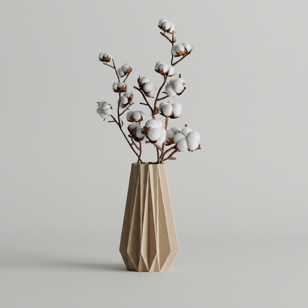 Vase big ribs triangle