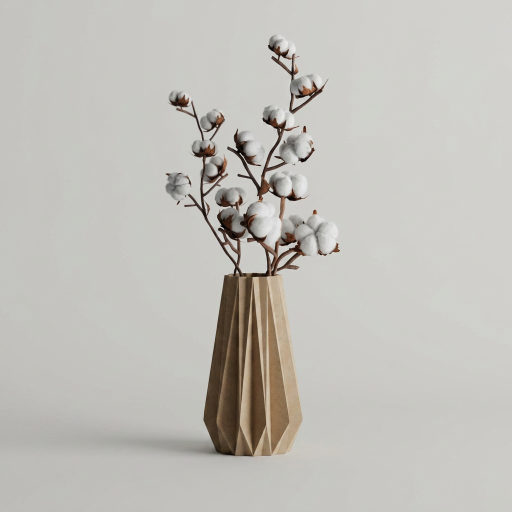 Vase big ribs triangle alternate angle