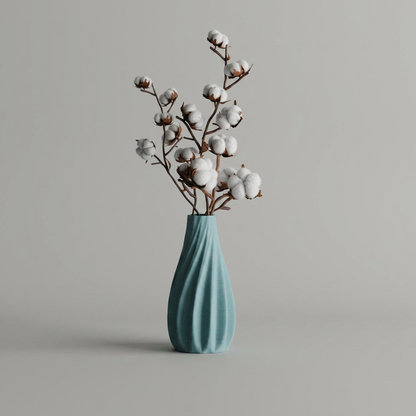 Vase smooth ribs curved