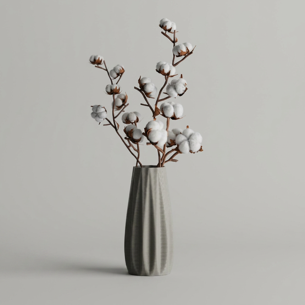 Vase Smooth Ribs Curved