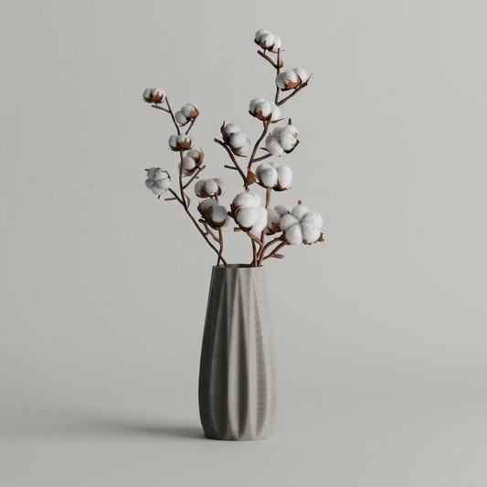 Vase Smooth Ribs Curved