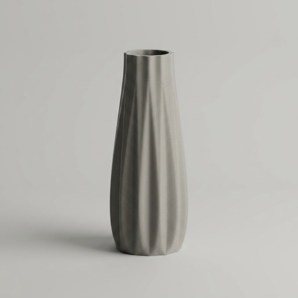 Vase Smooth Ribs Curved alternate angle
